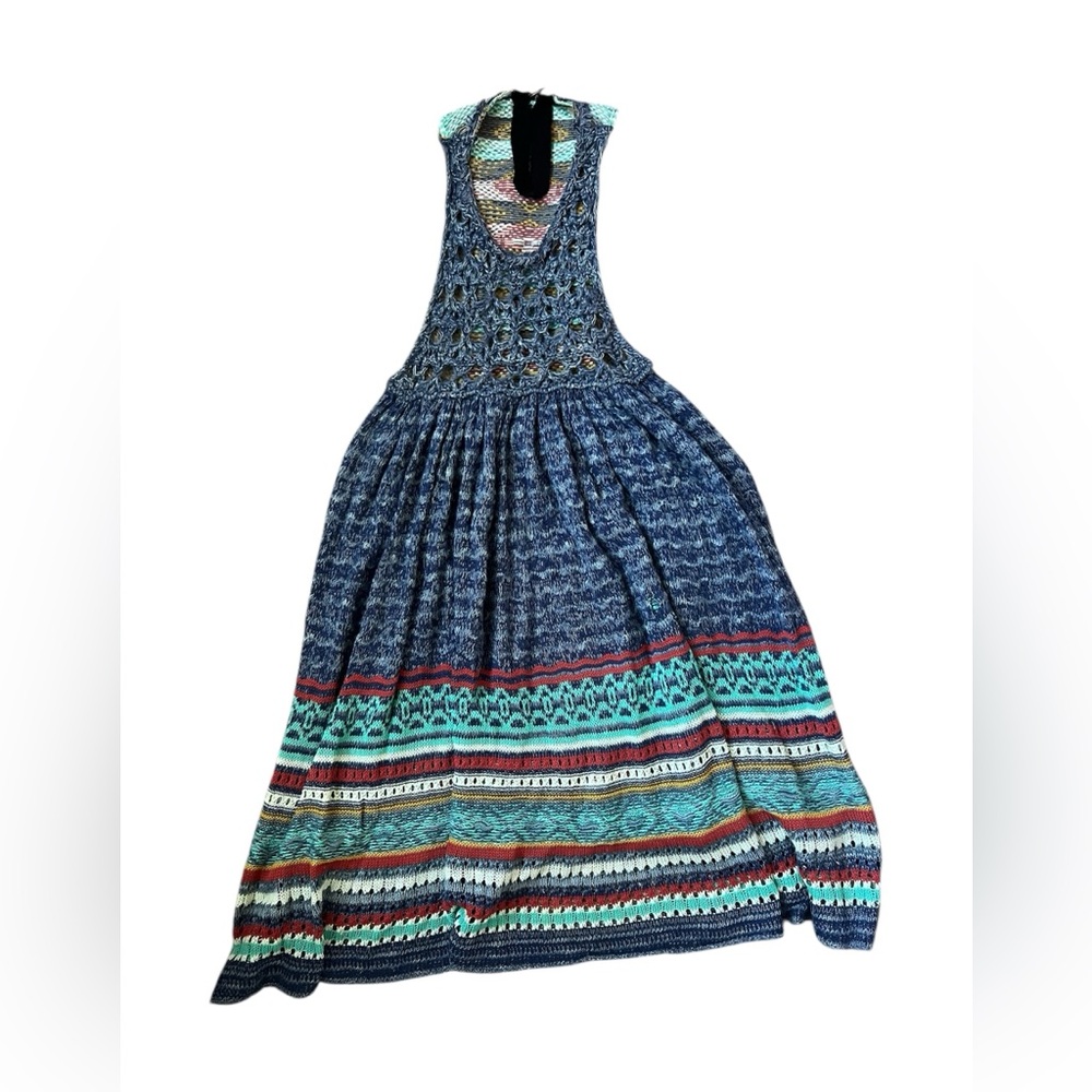 Free People Rare Hearts Knit Multicolor Tunic Top | Small